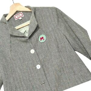 Avoca Anthology Wool Tweed Blazer Sm Med Herringbone Academia Equestrian *Flaw